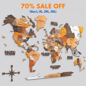 The World Wooden Map (Made in USA)