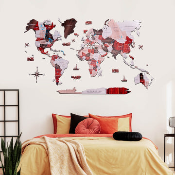 2D Wooden World Map Urban