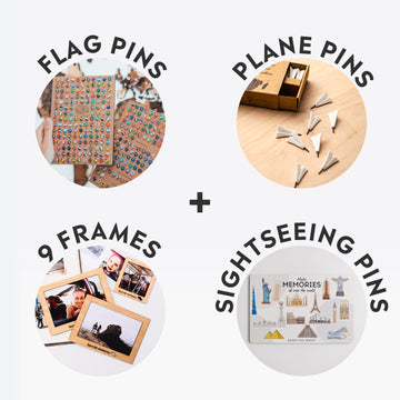 Bundle: Photo Frames, Flags, Airplane, and Sightseeings Pins