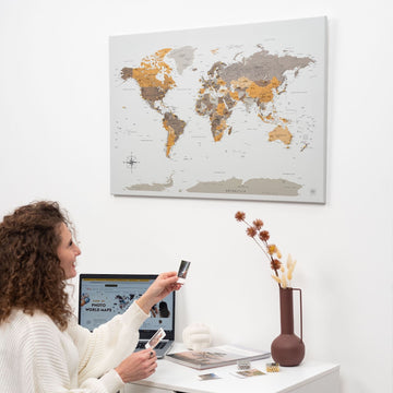 World Map on Canvas - Desert