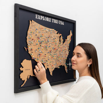 Cork USA Maps - Black