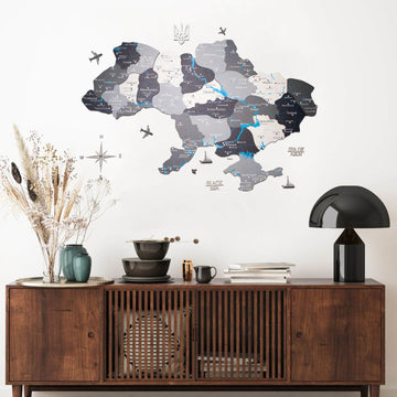 Wooden Map of Ukraine Nordik