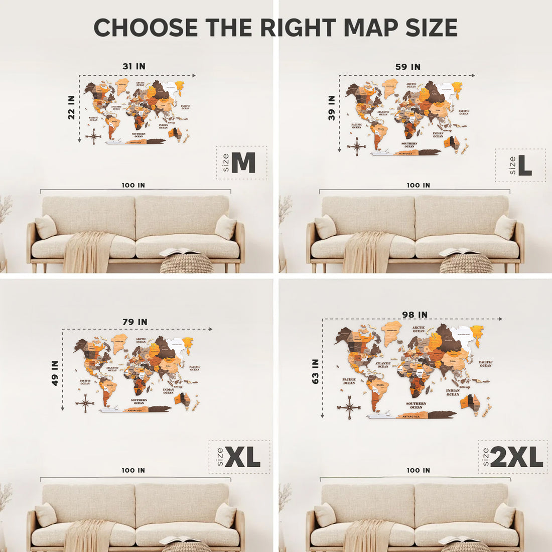 The World Wooden Map (Made in USA)