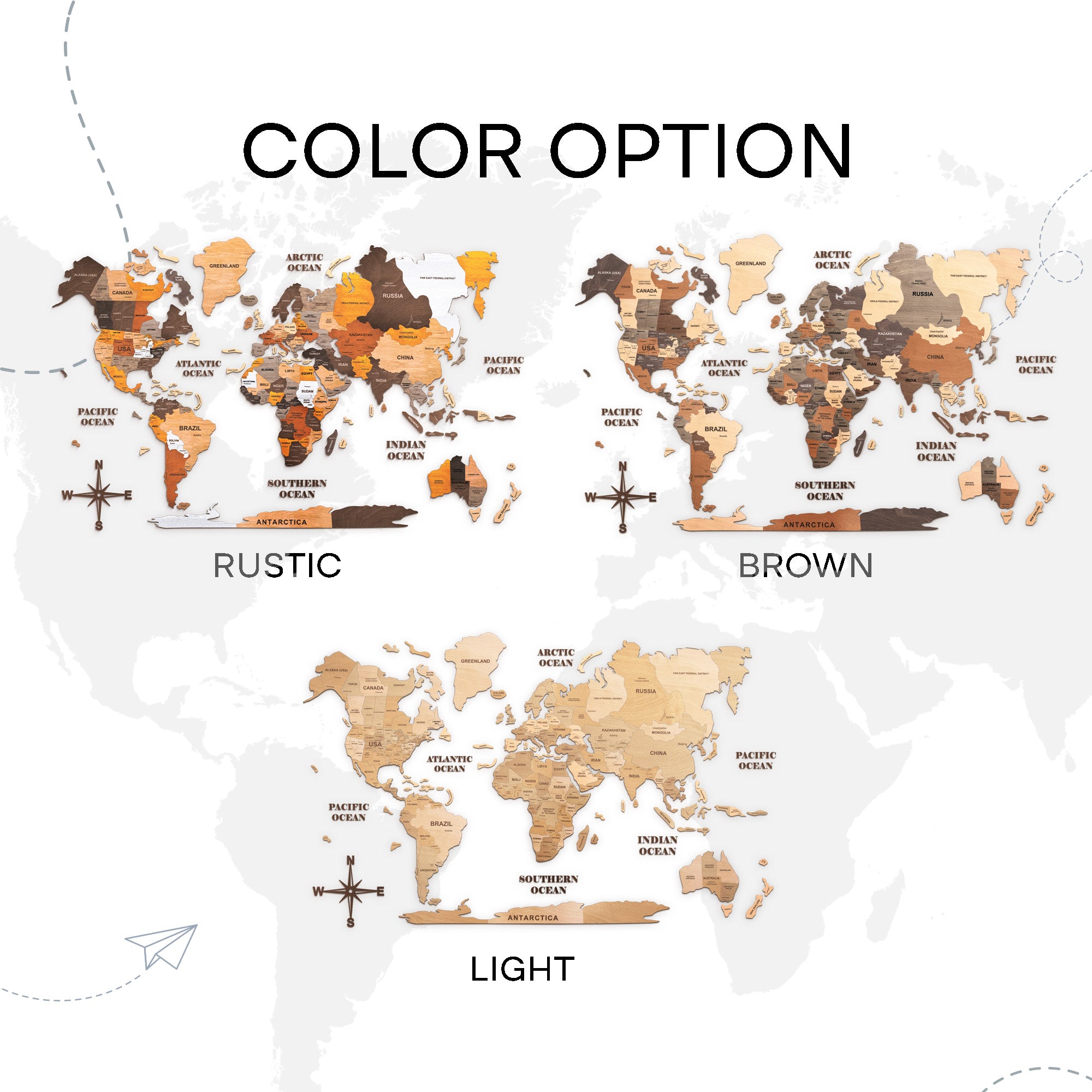 The World Wooden Map (Made in USA)