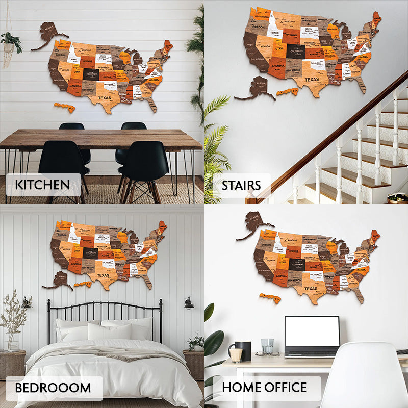 3D United States Wooden Map Puzzle Made in the USA — by American artisans in Dallas, TX