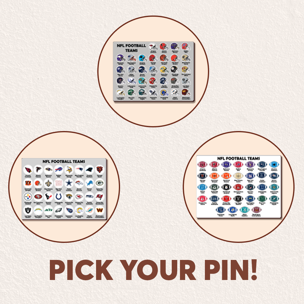 Premium 3D Wooden Map with FREE NFL Pins