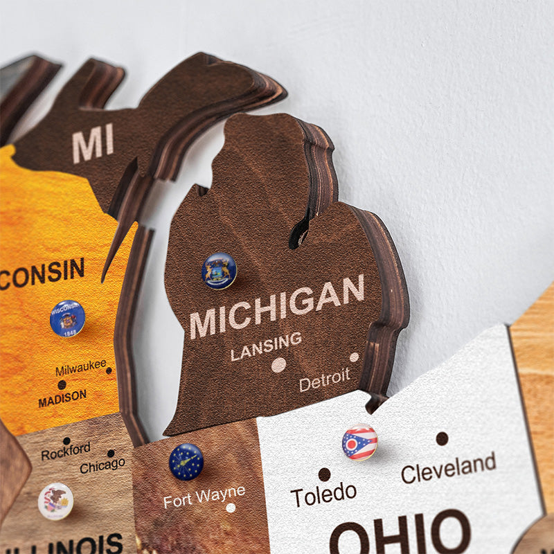 3D United States Wooden Map Puzzle Made in the USA — by American artisans in Dallas, TX