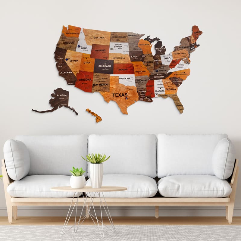 3D United States Wooden Map Puzzle Made in the USA — by American artisans in Dallas, TX