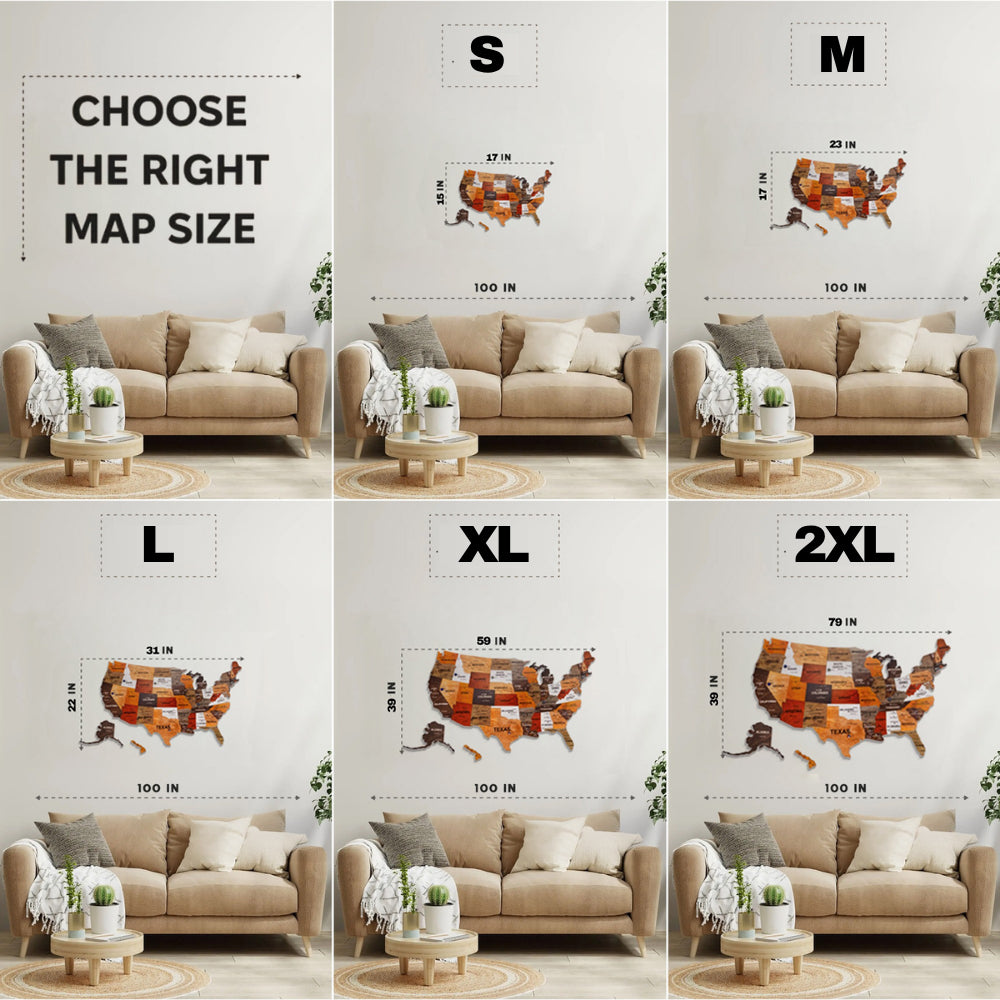 3D United States Wooden Map Puzzle