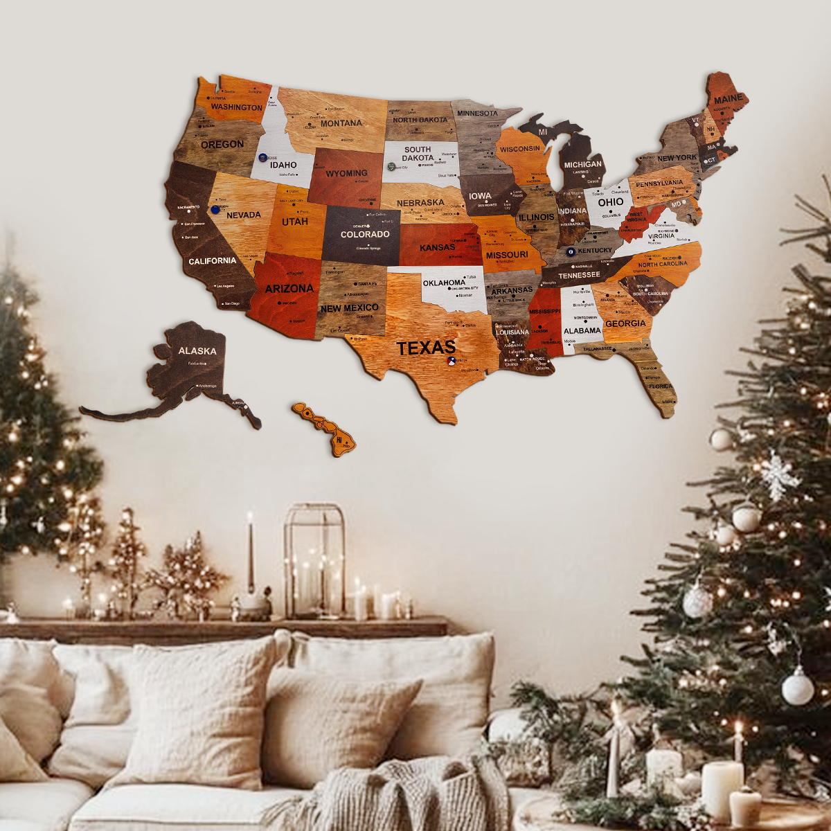 3D United States Wooden Map Puzzle Made in the USA — by American artisans in Dallas, TX