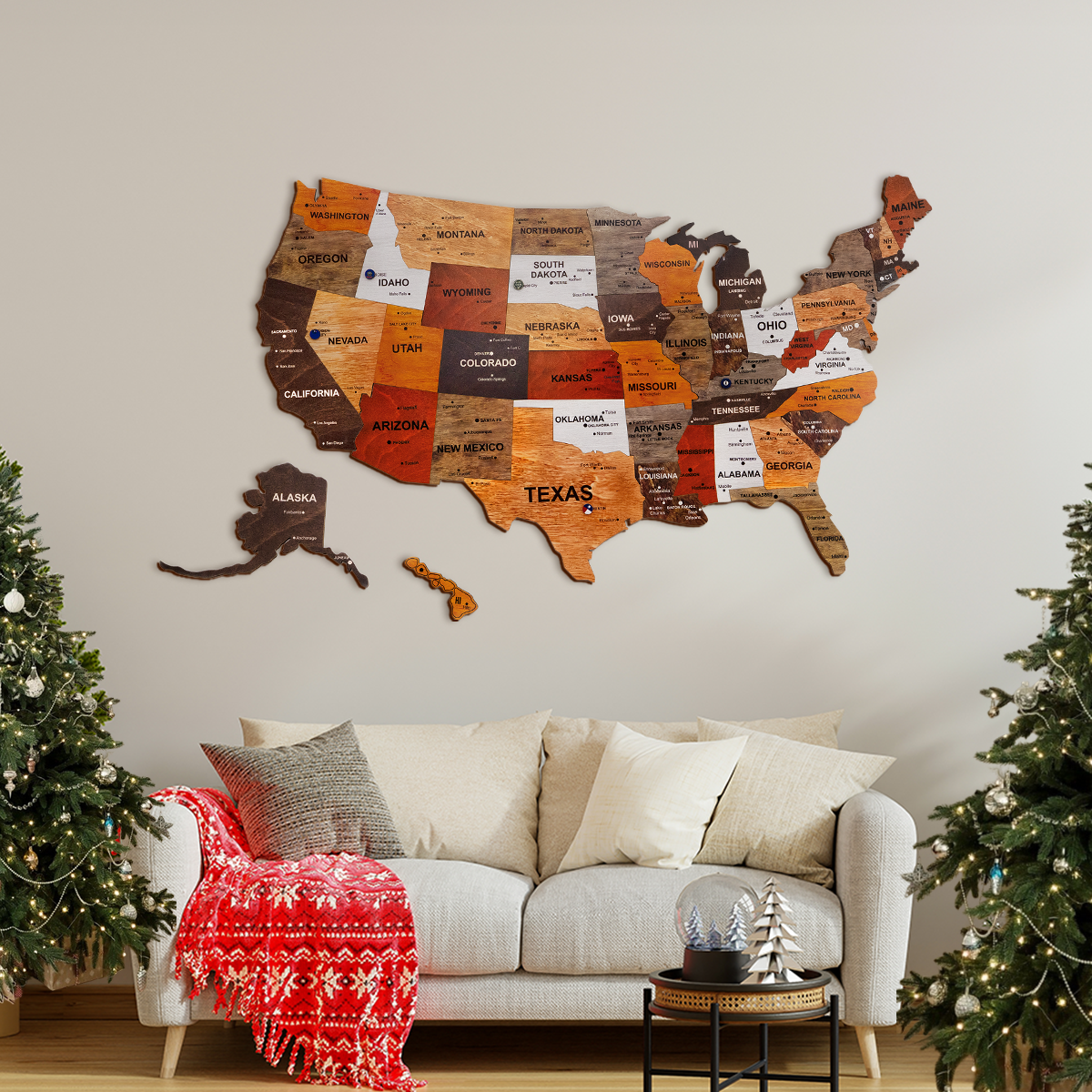 3D United States Wooden Map Puzzle Made in the USA — by American artisans in Dallas, TX