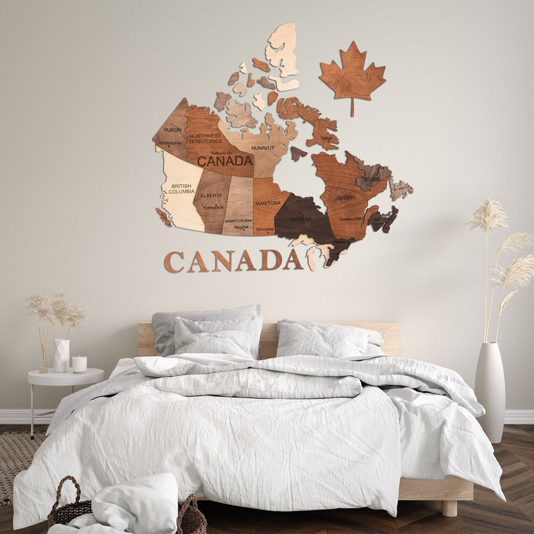 3D Canada Wooden Map Multicolor