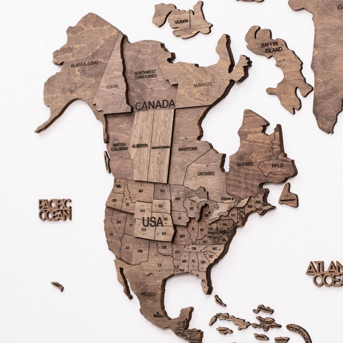 Bundle: Wooden Map and Airplanes Pins