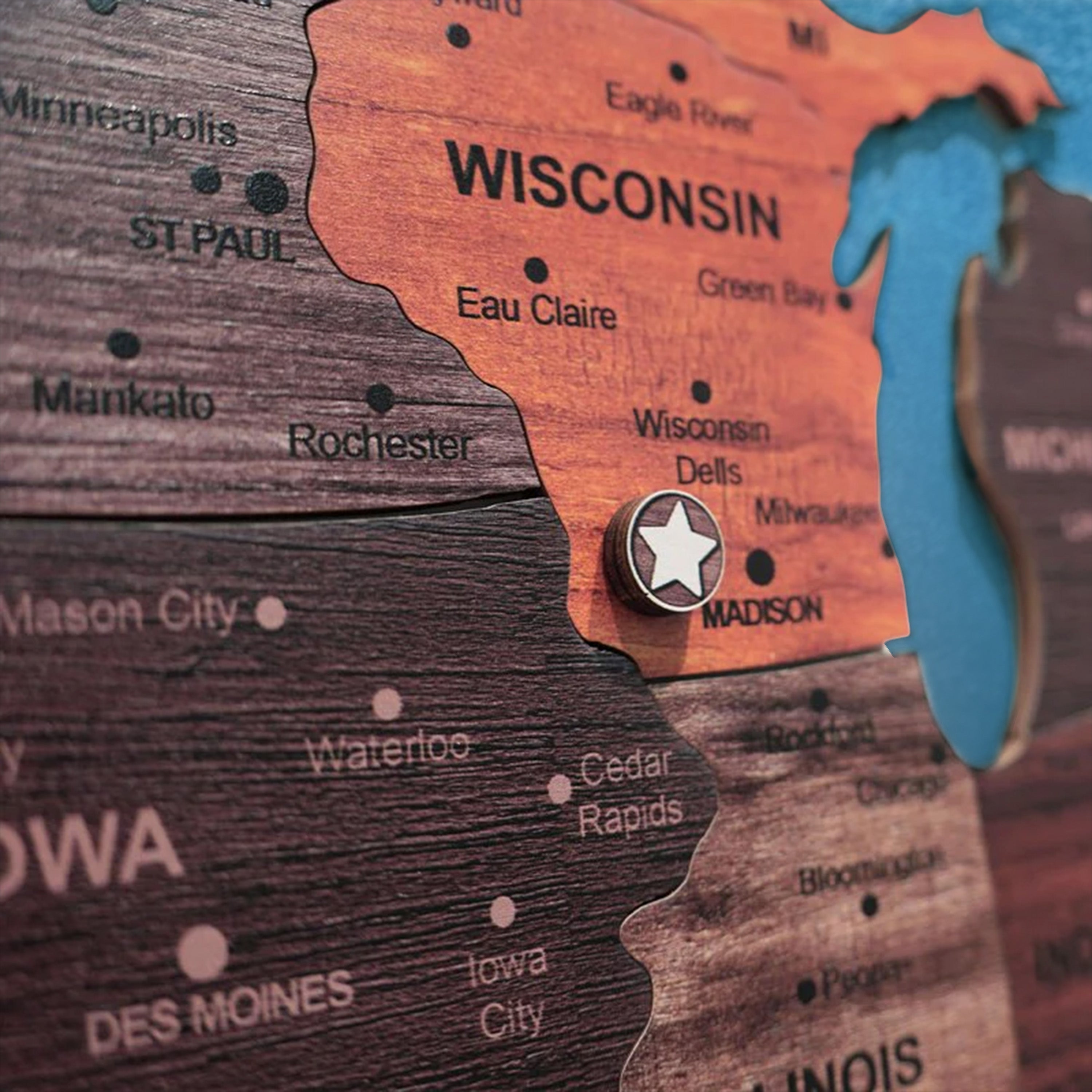 3D United States Wooden Map Puzzle Made in the USA — by American artisans in Dallas, TX