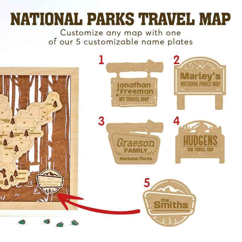 National Parks Wooden Map – Your American Dream Checklist