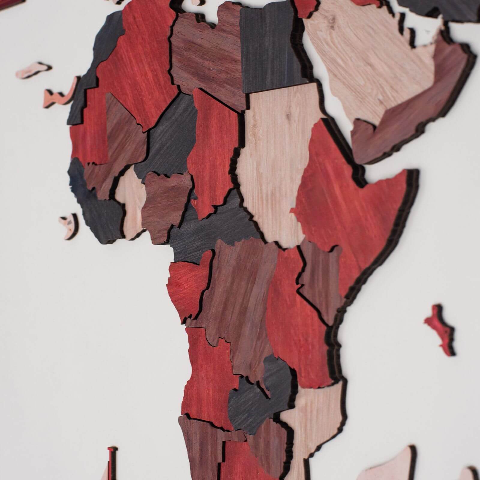 3D Wooden World Map Cliff
