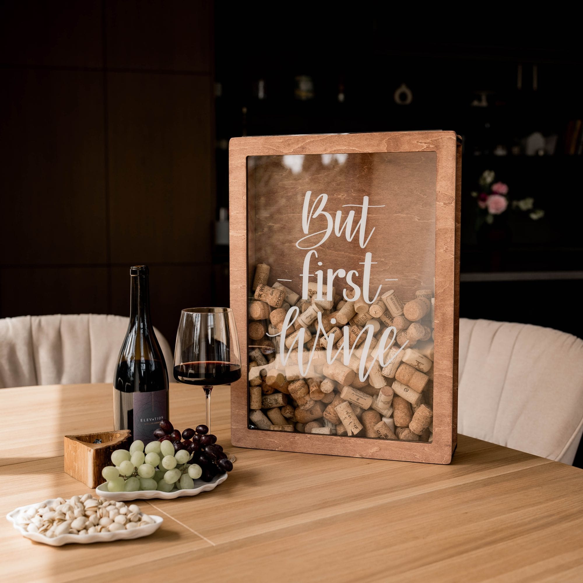 Wine Cork Box – But First, Wine