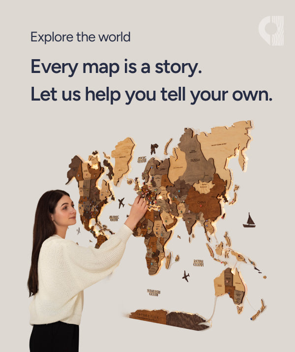 The World Wooden Map (Made in USA)