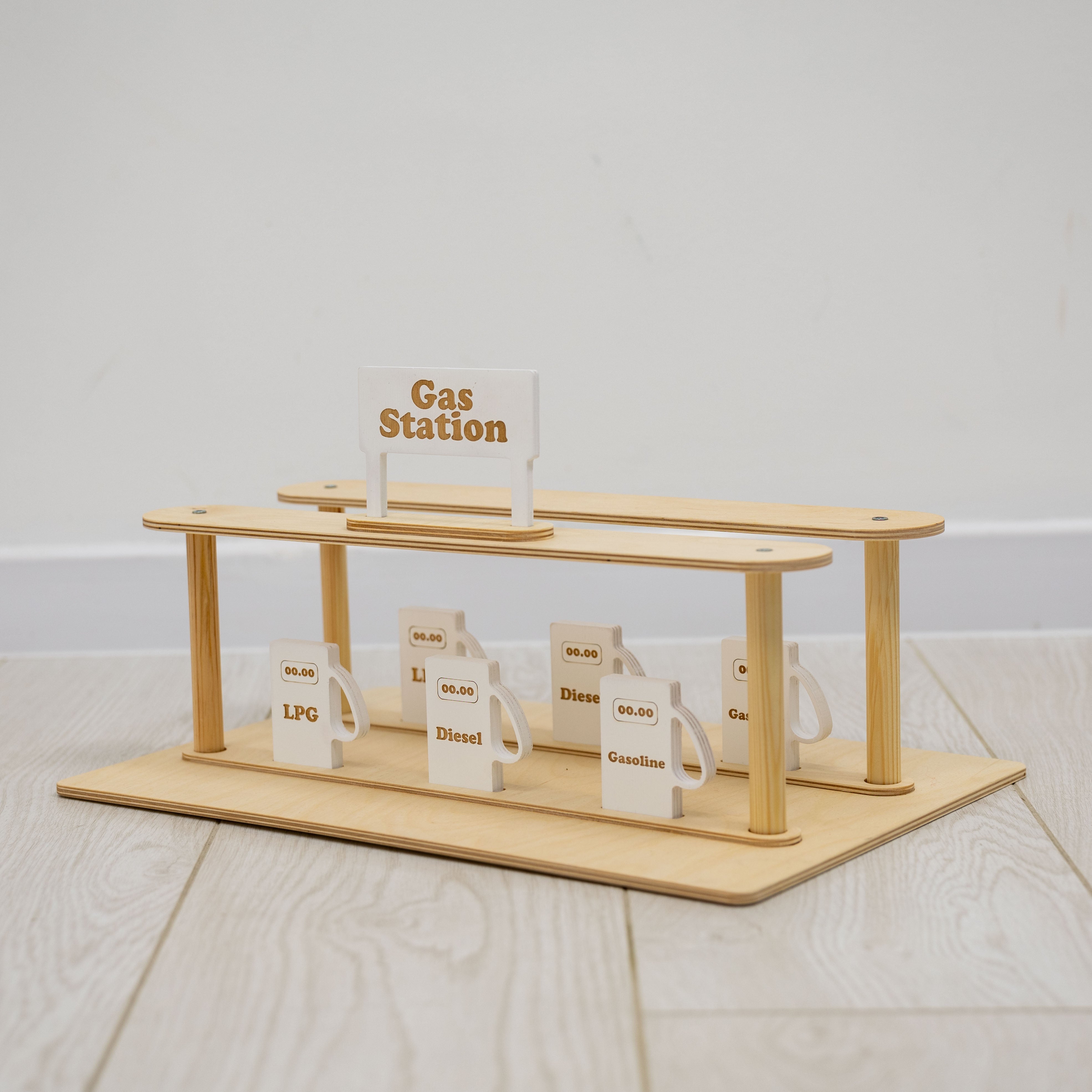 Wooden Gas Station Toy