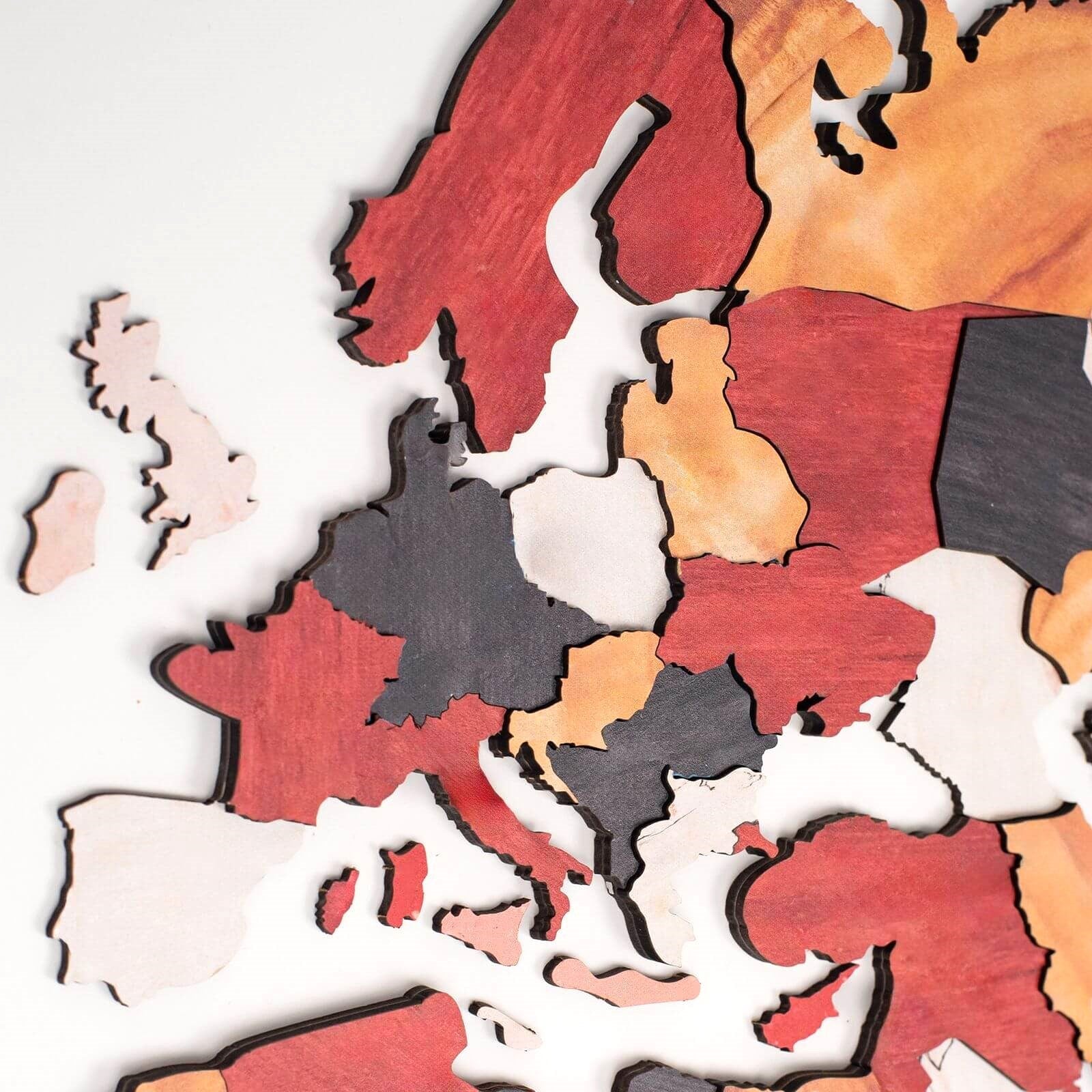 3D Wooden World Map Onyx
