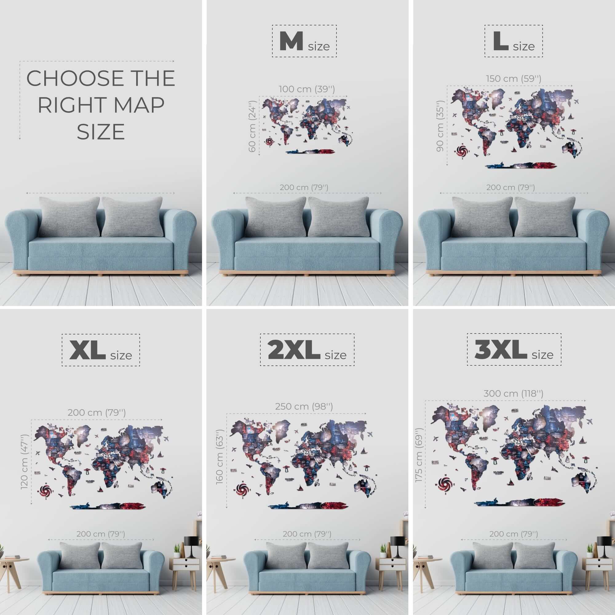 3D Wooden World Map Alcor