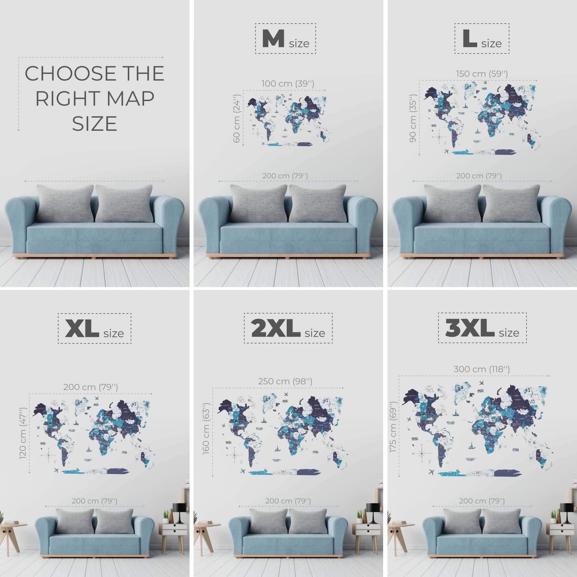 3D Wooden World Map Ocean