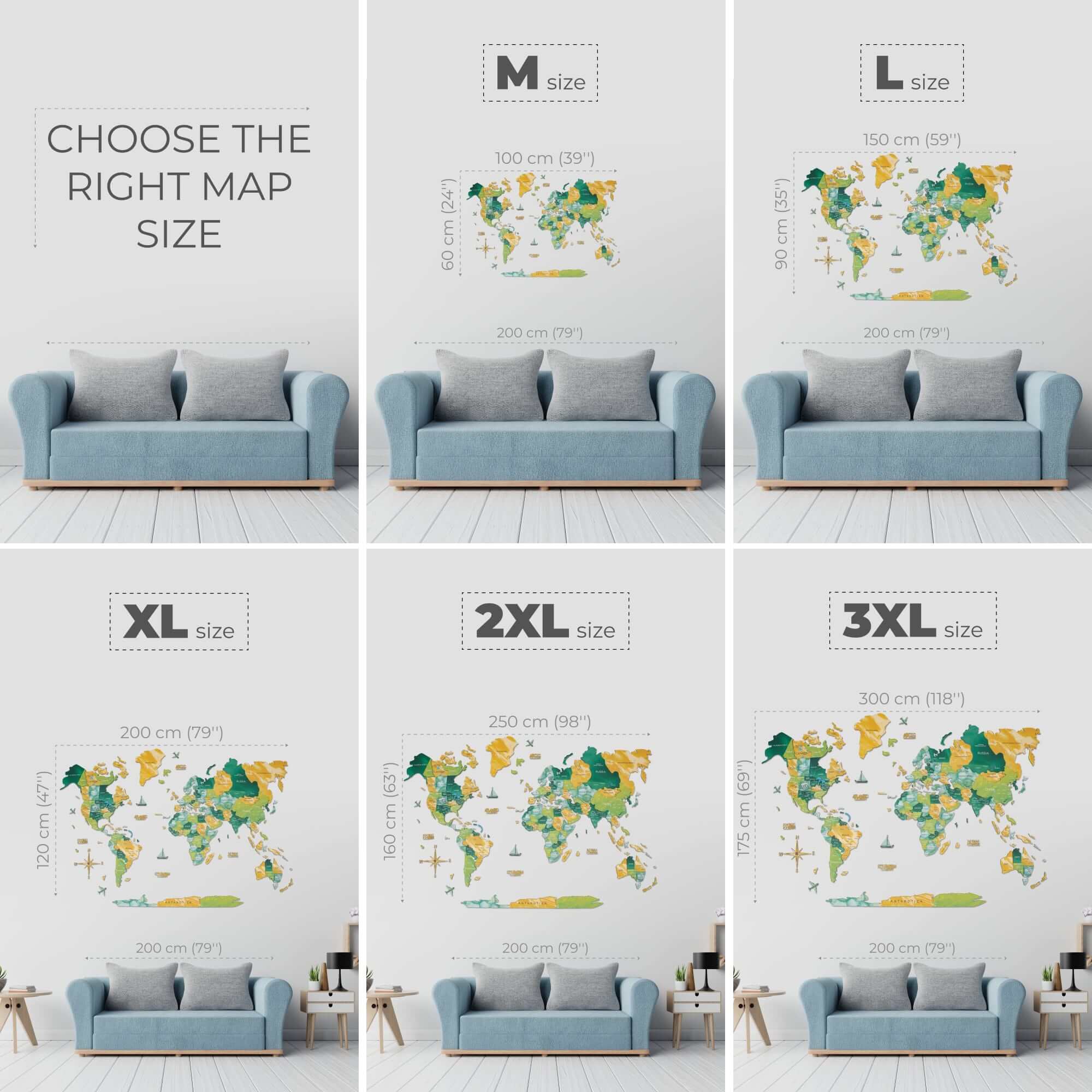 3D Wooden World Map Surface