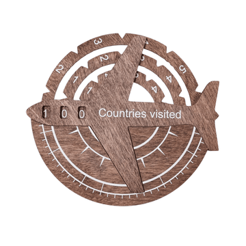 Travel Tracker 3D Wooden World Map – Dark Walnut 