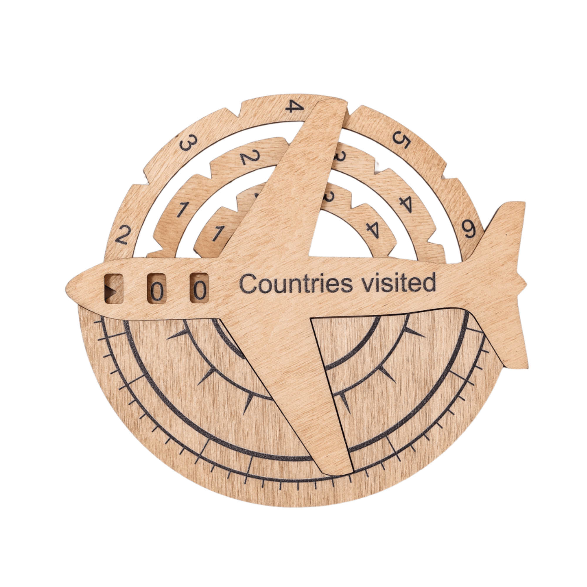 Travel Tracker 3D Wooden World Map – Gold
