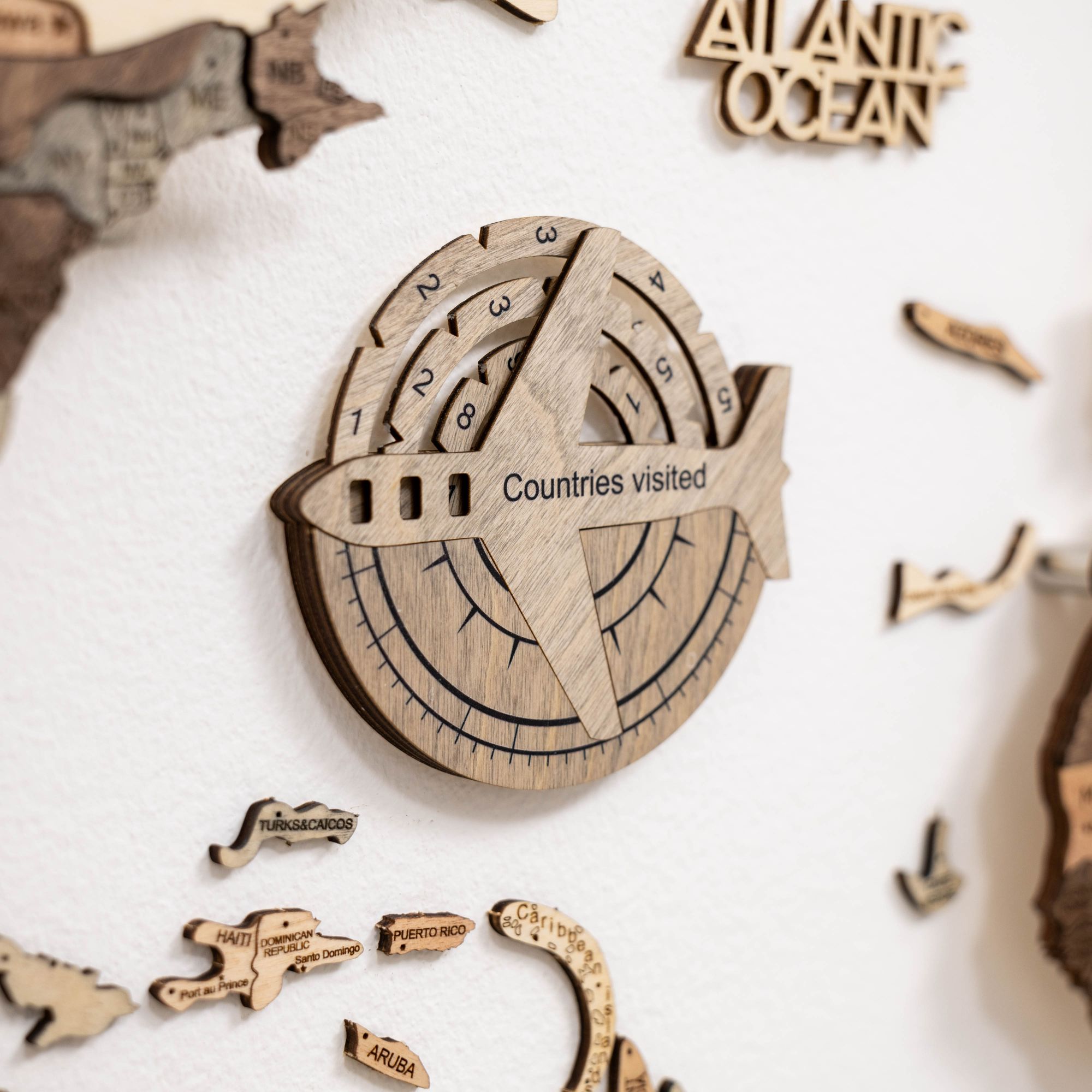 Travel Tracker 3D Wooden World Map