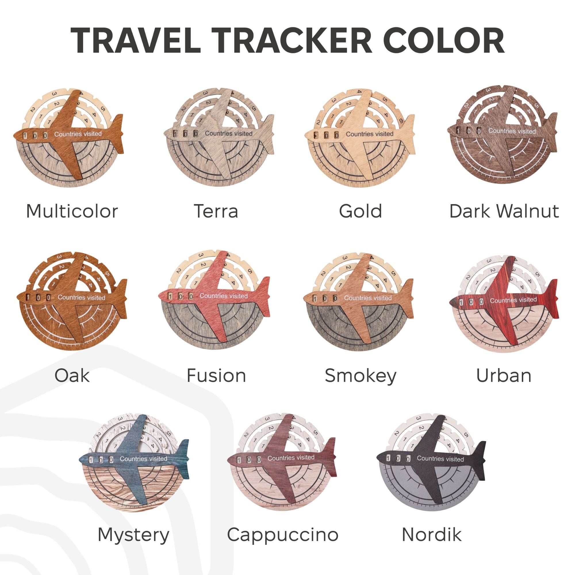 Travel Tracker 3D Wooden World Map