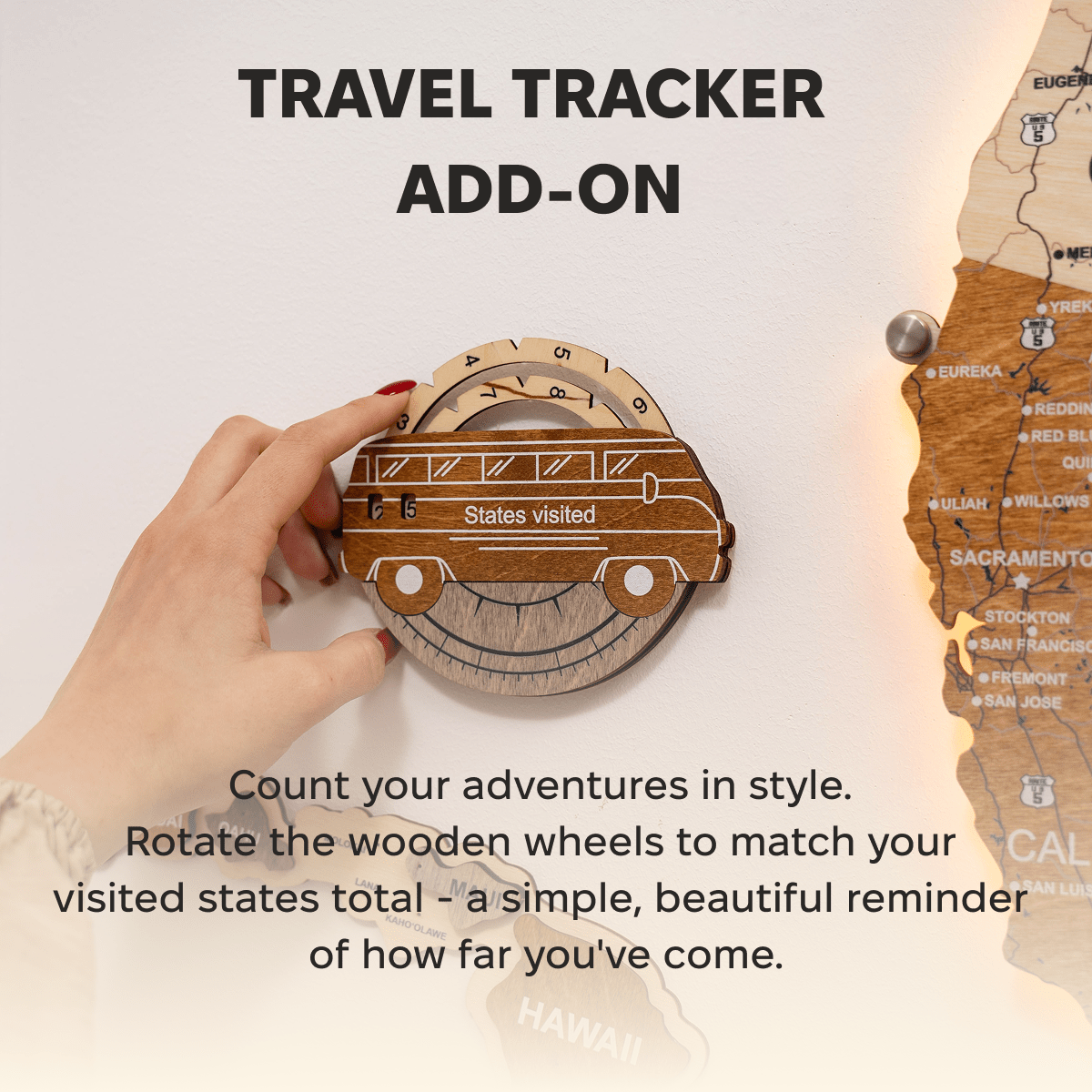 Travel Tracker 3D Wooden USA Map