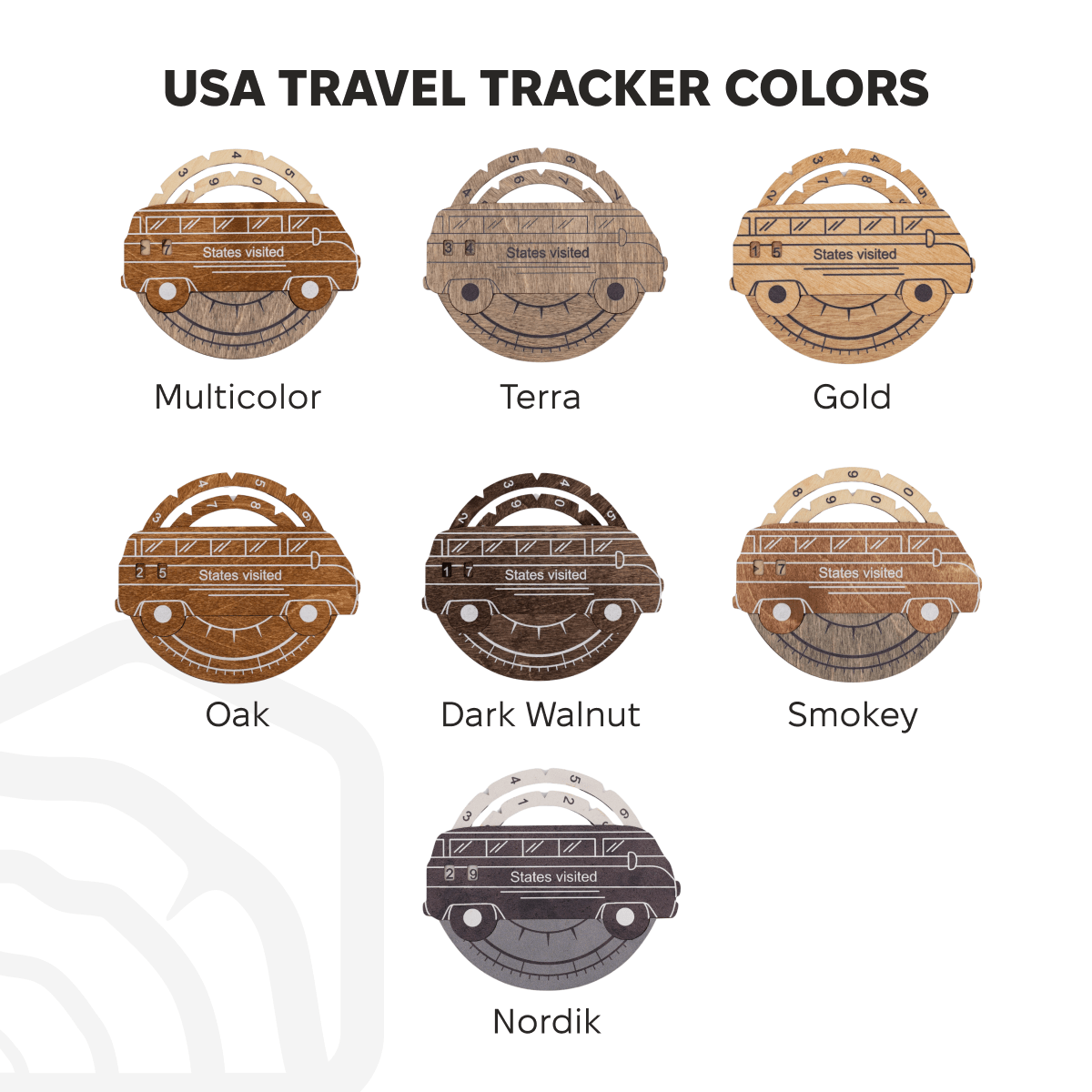 Travel Tracker 3D Wooden USA Map