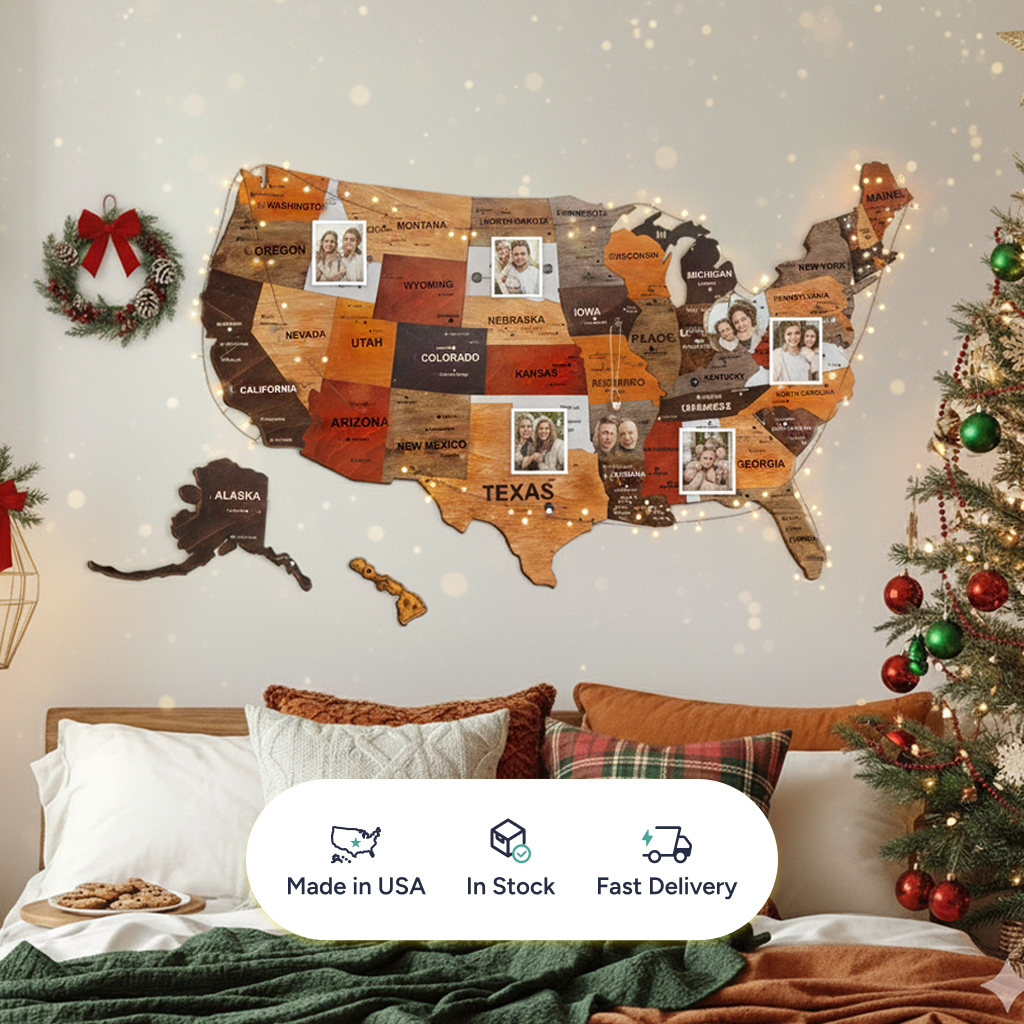3D United States Wooden Map Puzzle Made in the USA — by American artisans in Dallas, TX
