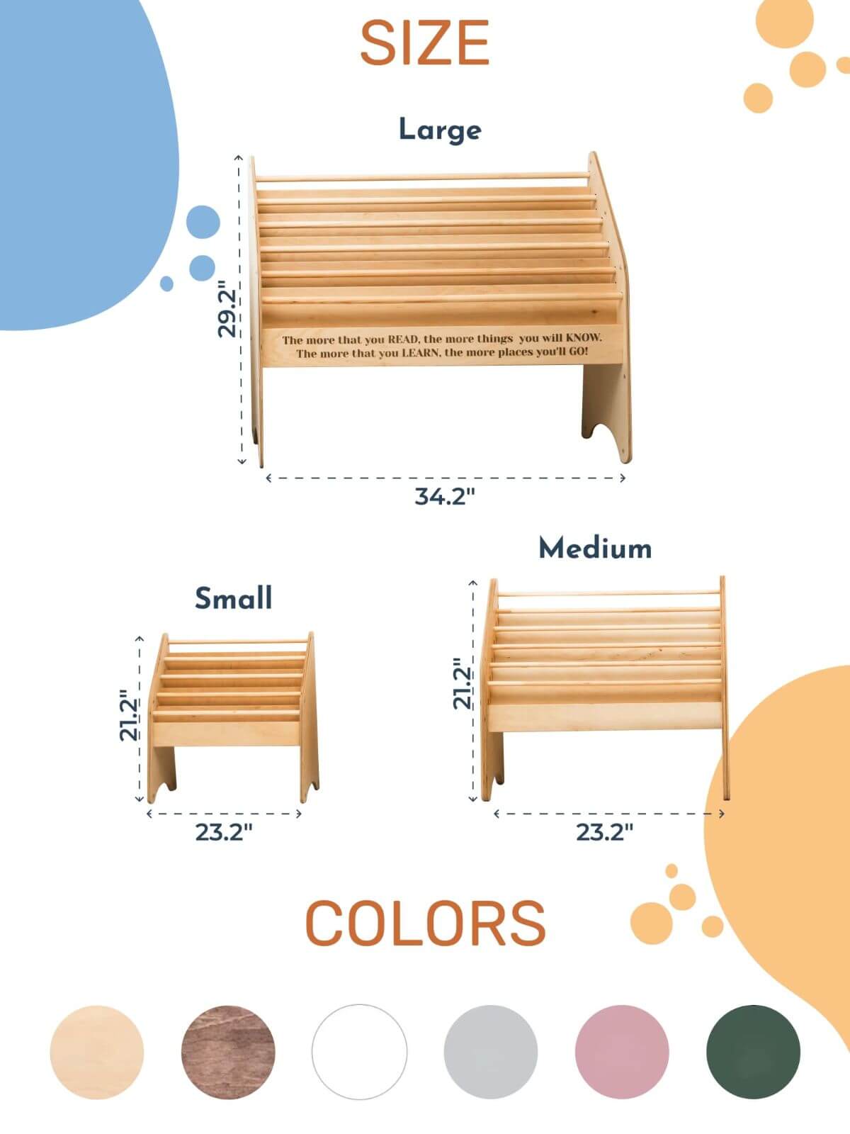 Wooden Montessori Bookshelf