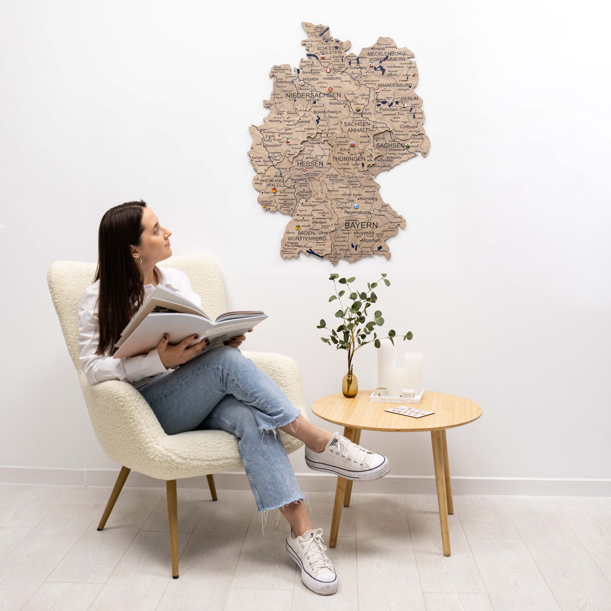 3D Germany Wooden Map Terra