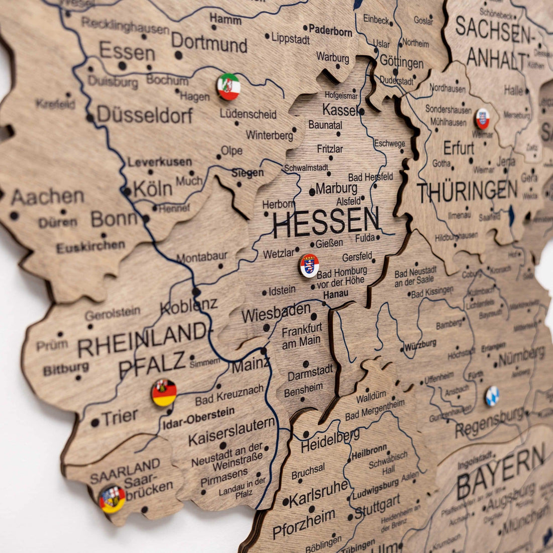 3D Germany Wooden Map Terra