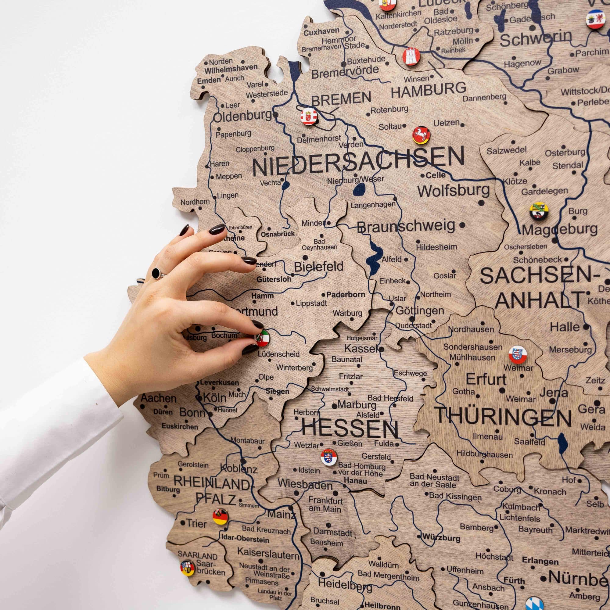 3D Germany Wooden Map Terra