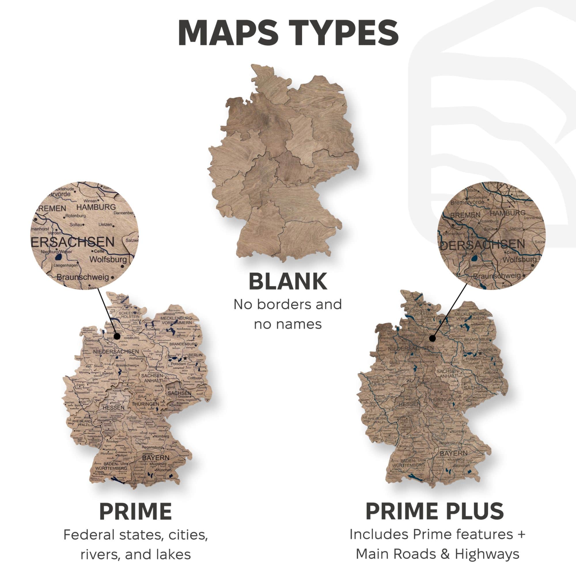3D Germany Wooden Map Terra