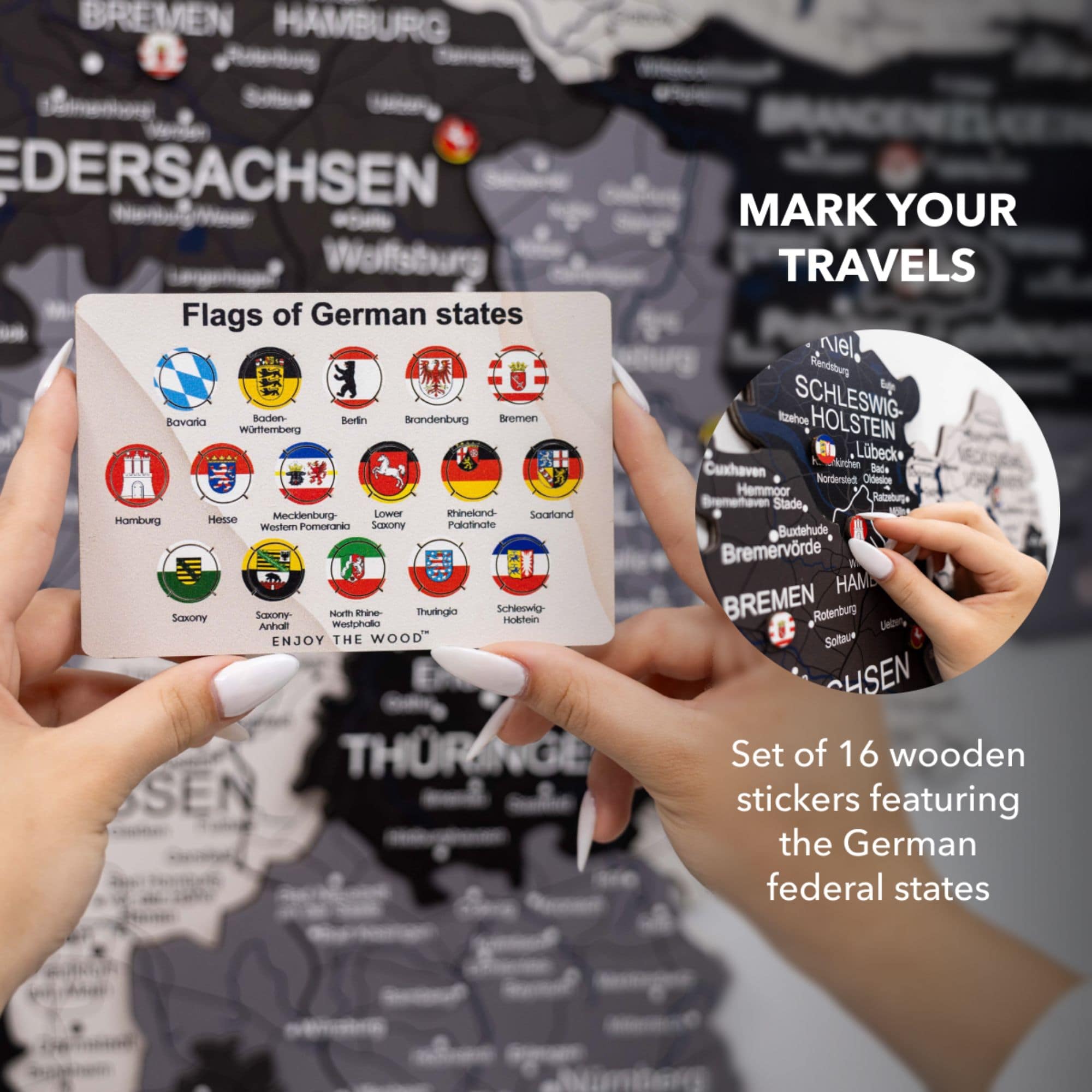 3D Germany Wooden Map Nordik