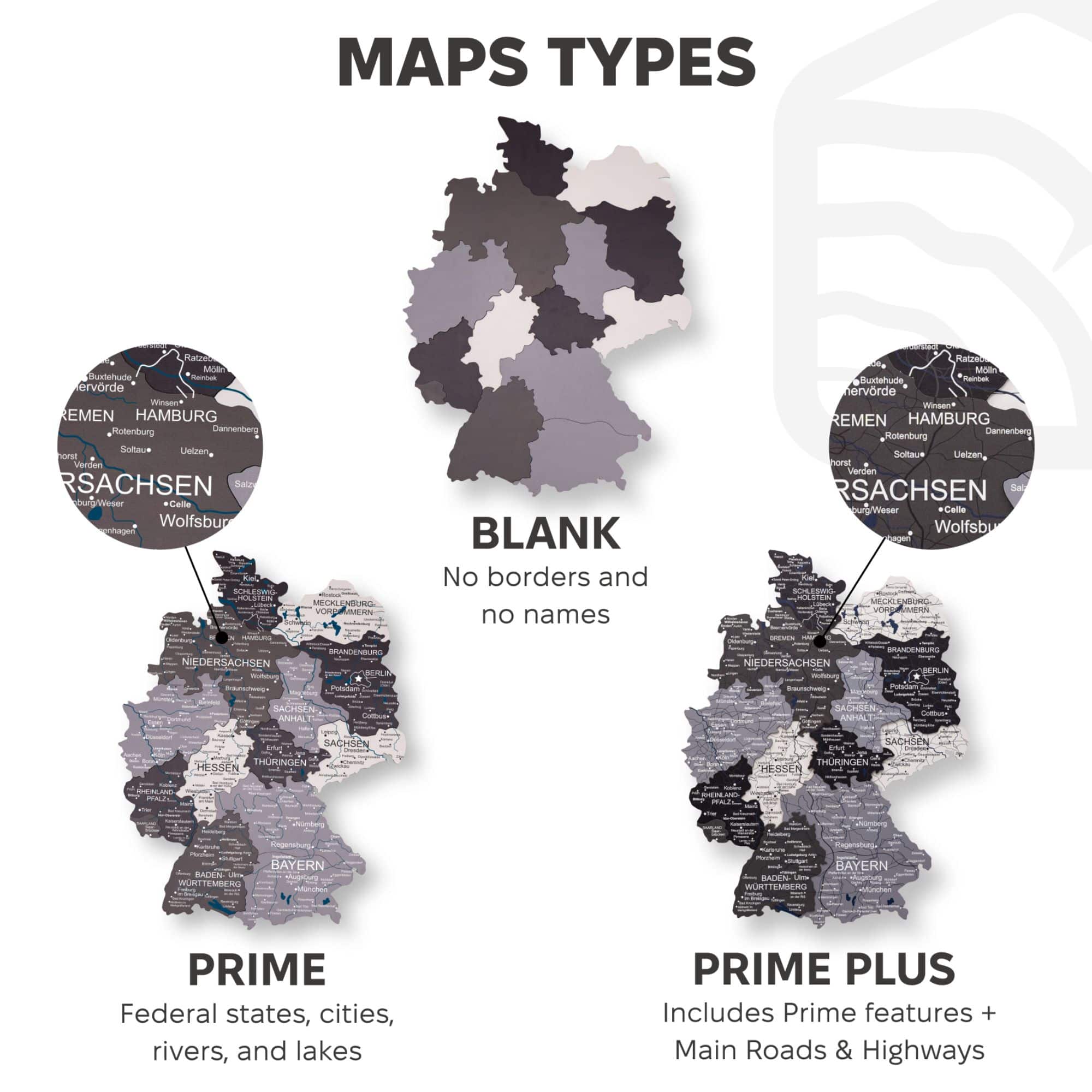3D Germany Wooden Map Nordik