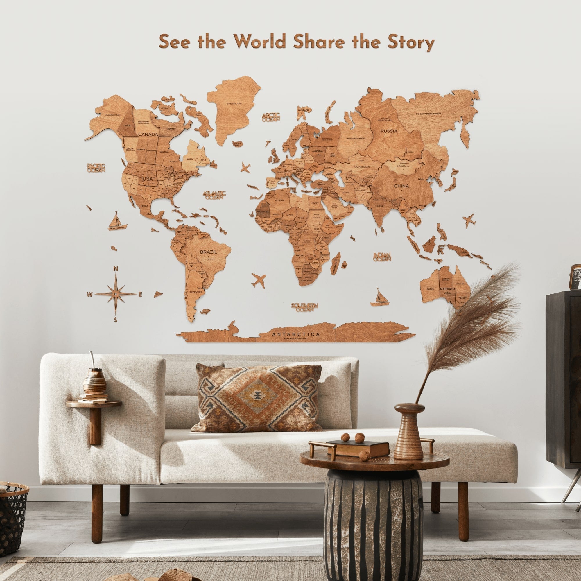Wooden Map Quotes