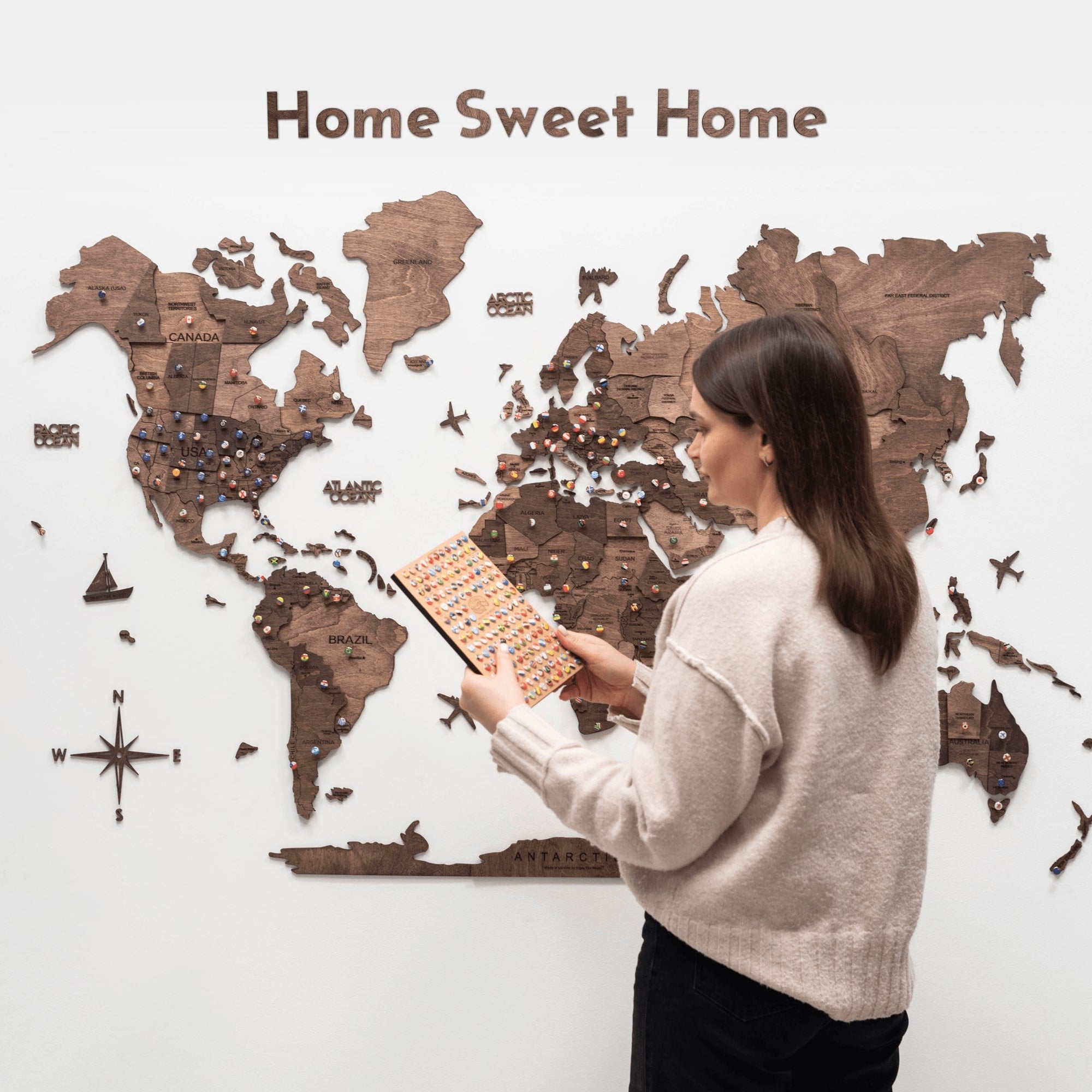 Wooden Map Quotes