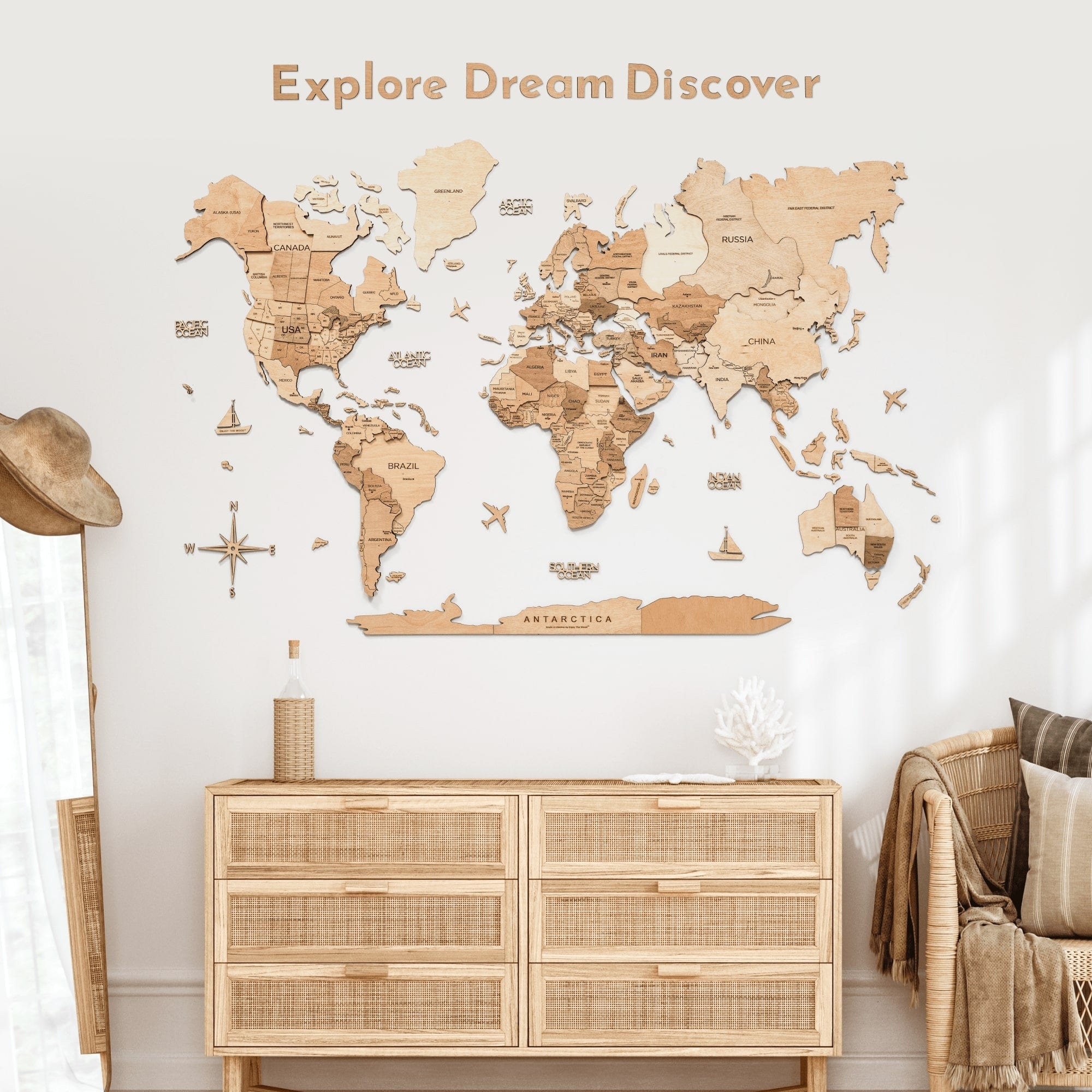 Wooden Map Quotes