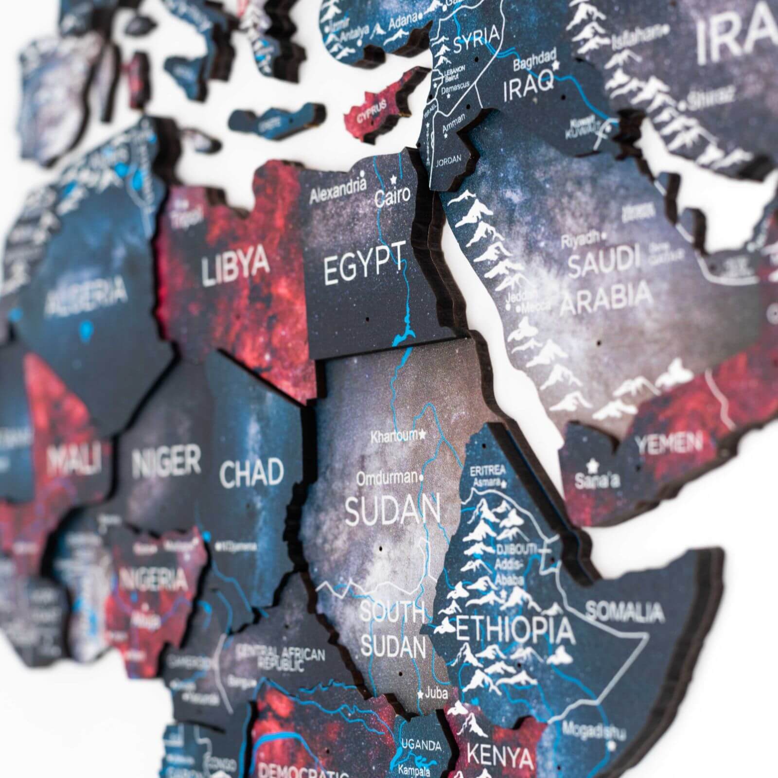 3D Wooden World Map Alcor