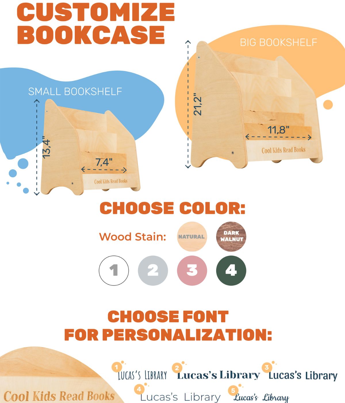 Montessori bookshelf for toddlers