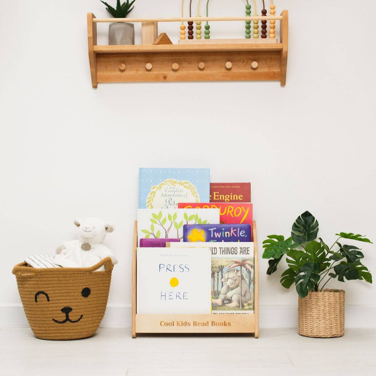 Montessori bookshelf for toddlers