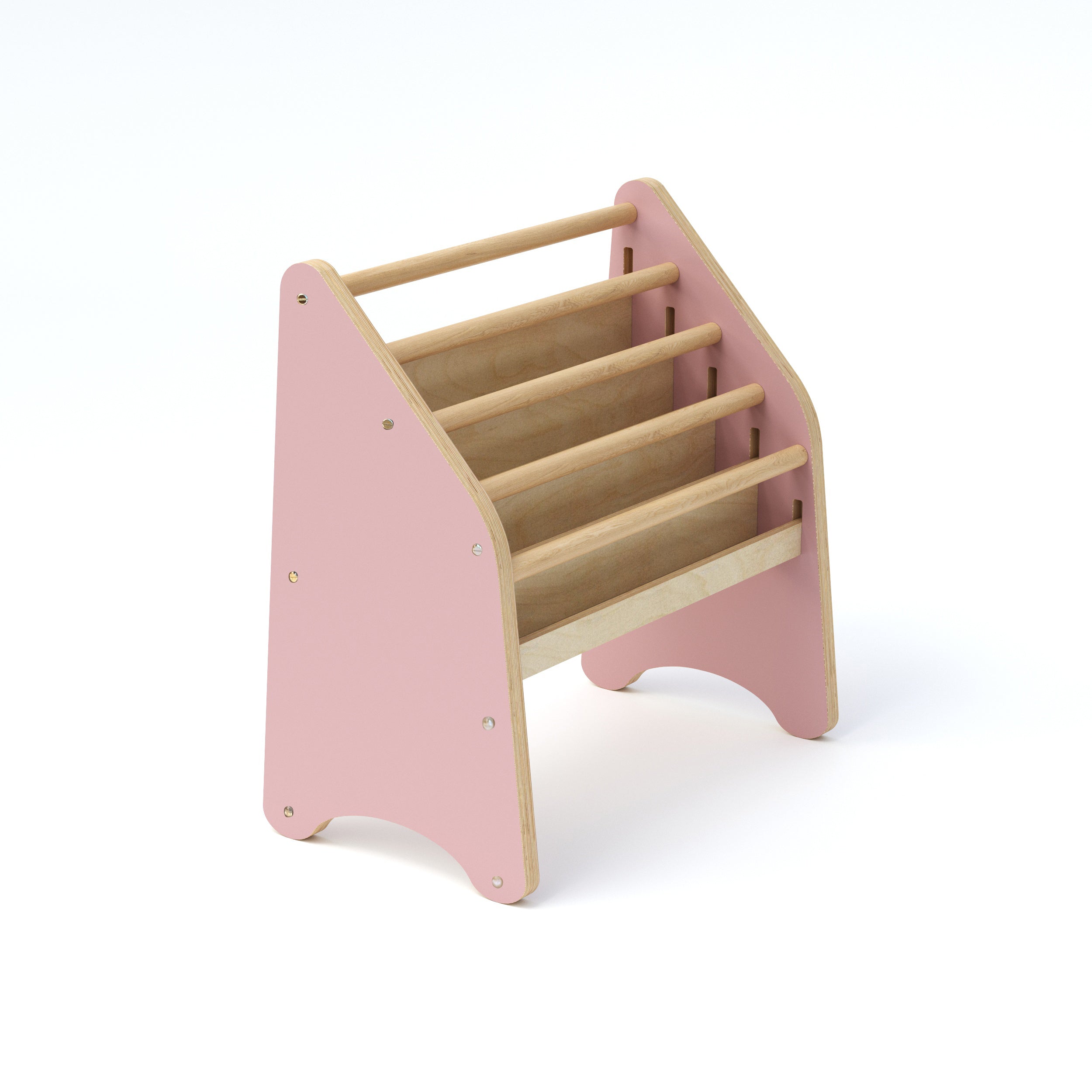 Wooden Montessori Bookshelf Pink