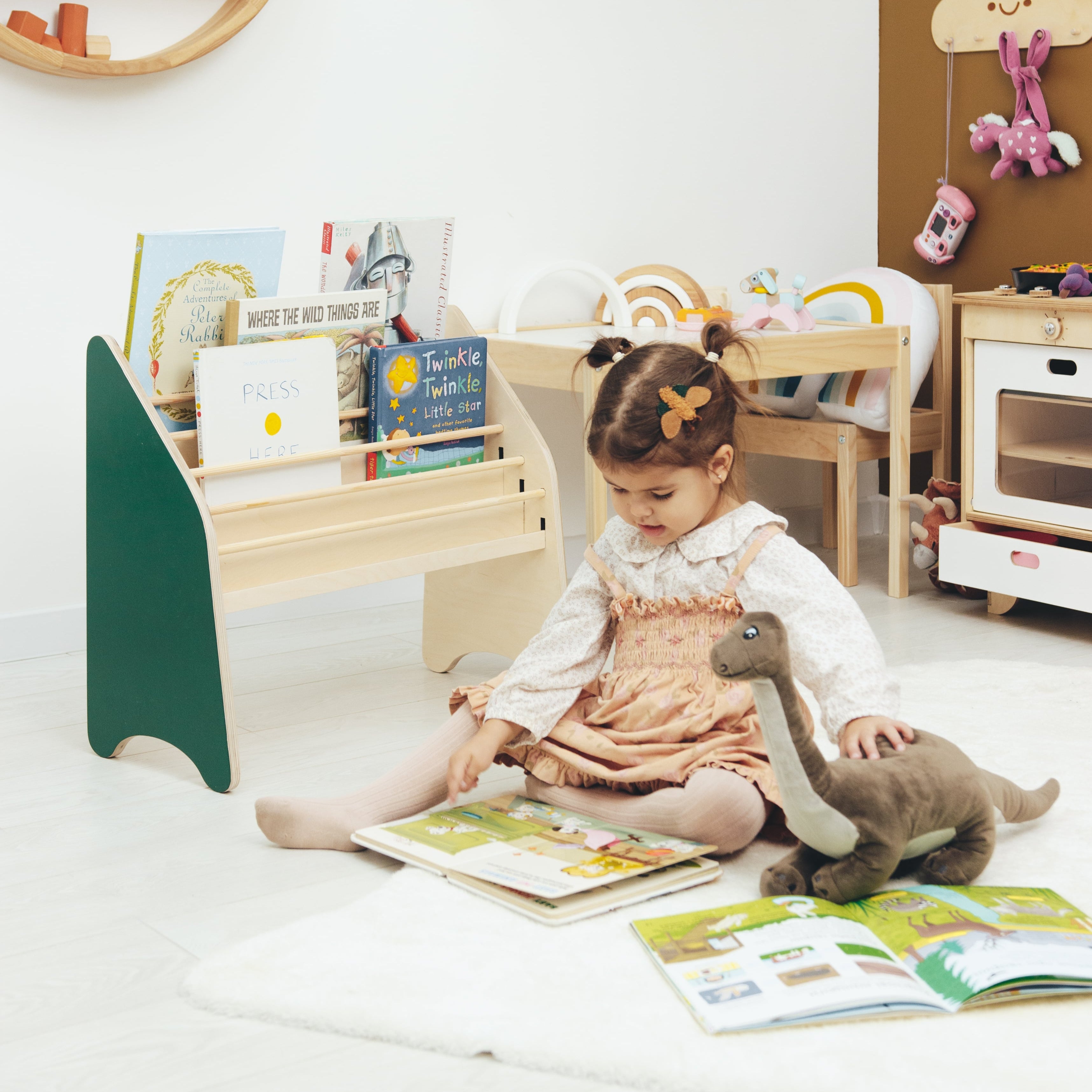 Wooden Montessori Bookshelf White