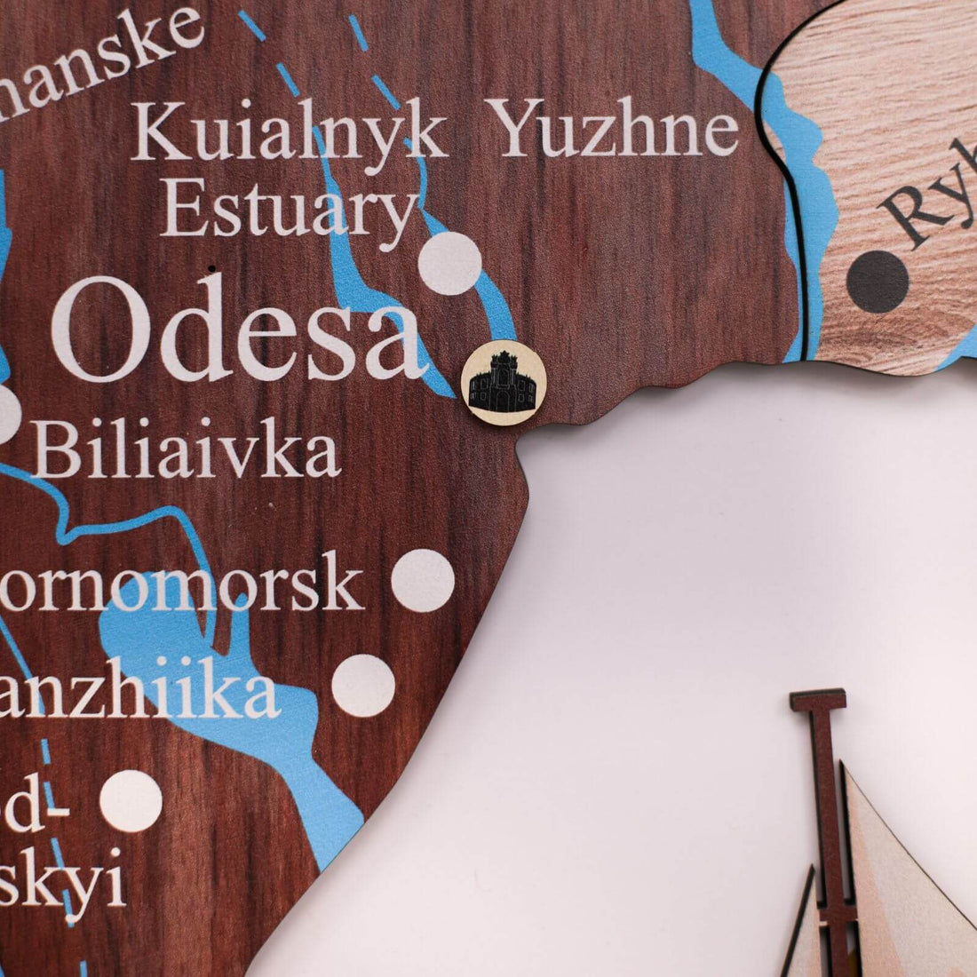 Wooden Map of Ukraine Cappuccino